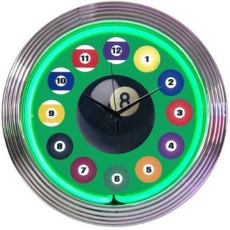 Billiard Ball Wall Neon Clock