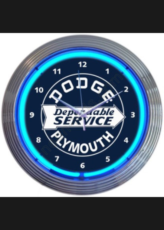 Dodge Dependable Service Neon Clock
