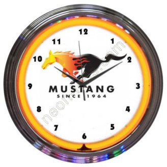 Ford mustang since 1964 neon clock