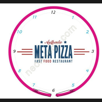 Meta Pizza Neon Clock