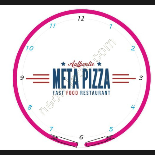 Meta Pizza Neon Clock-WL-NCS100