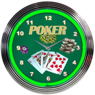 Poker wall neon clock