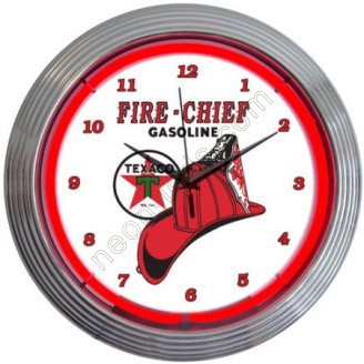Texaco fire chief neon clock