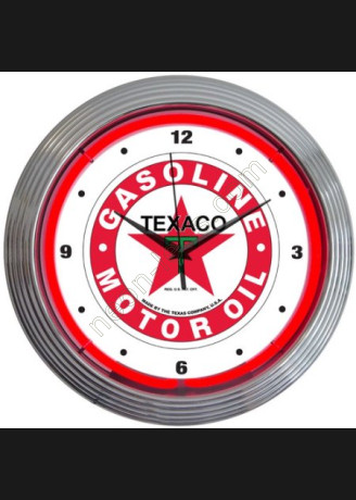 Texaco Gasoline motor oil neon clock