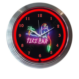 Tiki bar neon clock