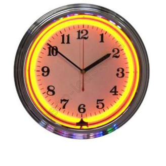 Yellow Color Neon Clock