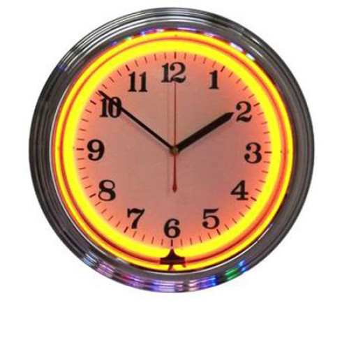 Yellow Color Neon Clock