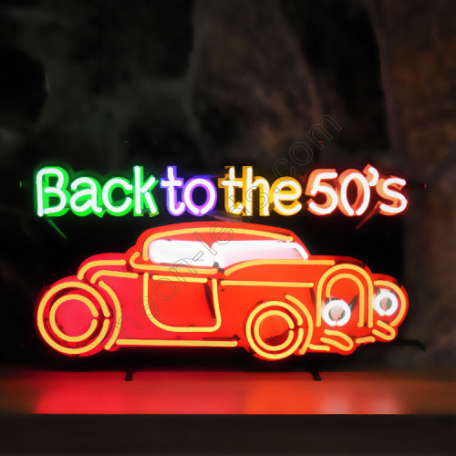Back to the 50 car neon auto sign-WL-BACK50