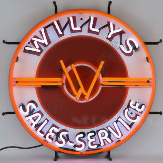 JEEP WILLYS SALES SERVICE NEON AUTO SIGN