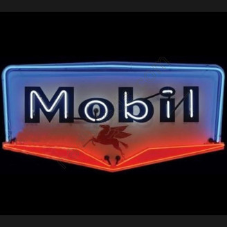 Mobil Gasoline Neon Auto Sign