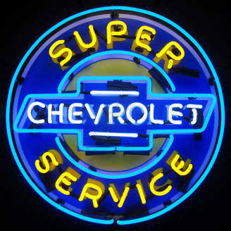 Super chevrolet service neon auto sign
