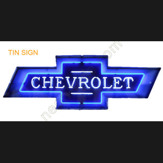CHEVROLET BOWTIE NEON SIGN IN STEEL CANNEON SIGN in steel can