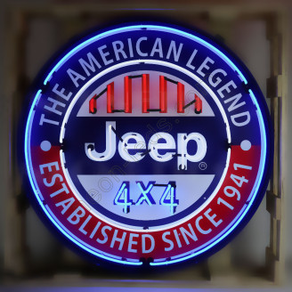 JEEP 4X4 THE AMERICAN LEGEND NEON SIGN in steel can