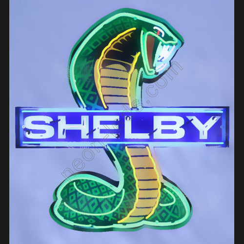 SHELBY COBRA NEON SIGN IN SHAPED STEEL CAN-WL-SHE2302