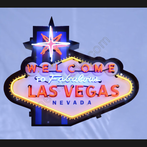 WELCOME TO FABULOUS LAS VEGAS NEON SIGN IN SHAPED STEEL CAN-WL-LAS