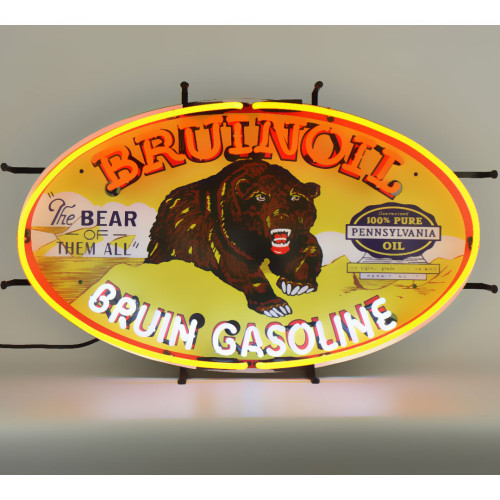 BRUINOIL BRUIN GASOLINE NEON AUTO SIGN