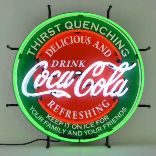 COCA-COLA EVERGREEN NEON BEER SIGN