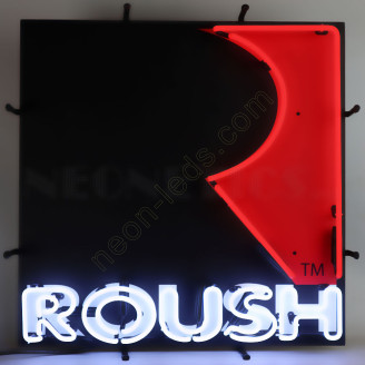 ROUSH SQUARE R NEON AUTO SIGN