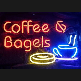 Coffee and Bagels Neon Light Sign