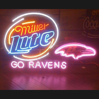 Miller Lite Baltimore Ravens Go Ravens Beer Light Neon Sign