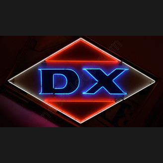 DX Gasoline Neon Auto Sign