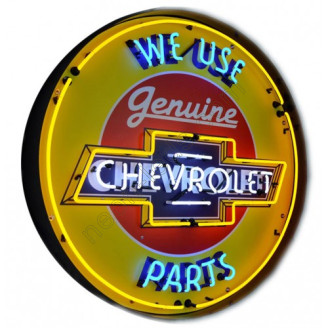 Chevrolet Parts Neon Sign in a steel can
