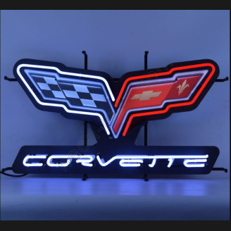 Chevy Corvette C6 Emblem Neon Auto Sign