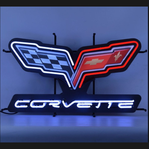 Chevy Corvette C6 Emblem Neon Auto Sign