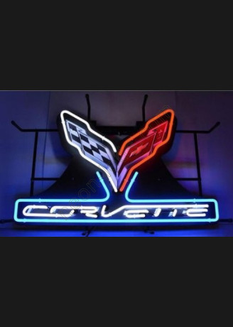 Chevy Corvette C7 Emblem Neon Auto Sign