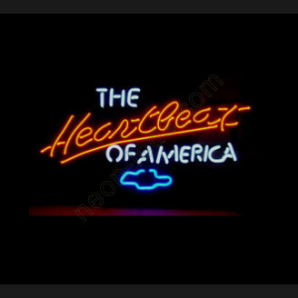 Heartbeat Of America Chevy Neon Auto Sign