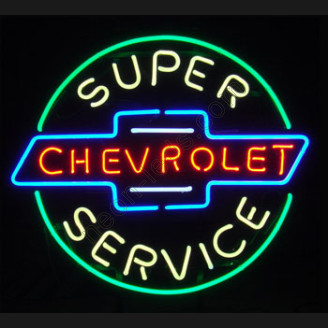 Super Chevrolet Service Neon Auto Sign