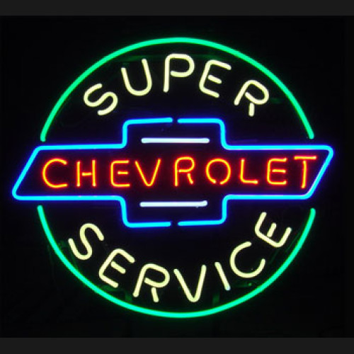 Super Chevrolet Service Neon Auto Sign