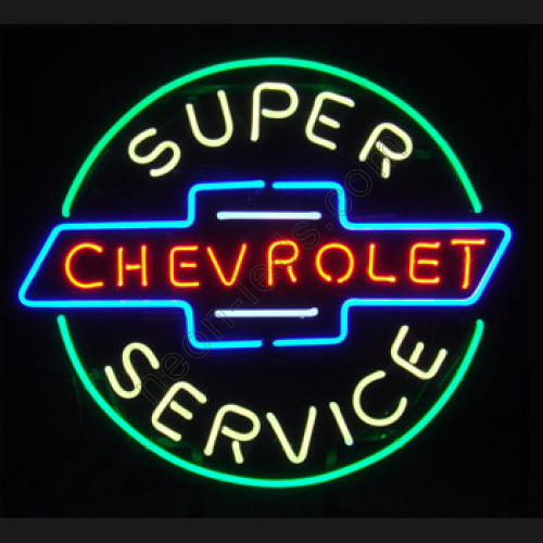 Super Chevrolet Service Neon Auto Sign-WL-AUN11