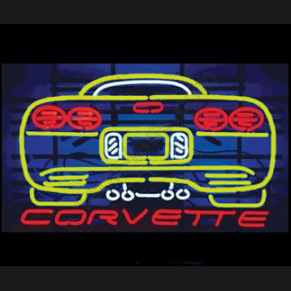 Yellow Corvette Neon Auto Sign