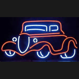 1934 Red Ford Auto Neon Sign