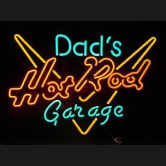 Dad's Hot Rod Garage Neon Auto Sign