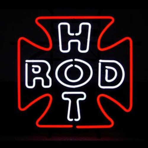 Hot Rod Cross Neon Auto Sign