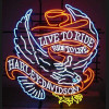 Harley Davidson Eagle Live To Ride Neon Motorcycle Sign