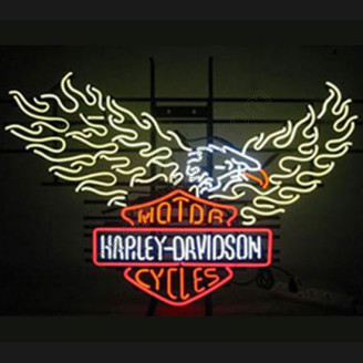 Hawk Harley Davidson Neon Motorcycle Sign