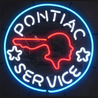 Indian Head Pontiac Service Neon Auto Sign