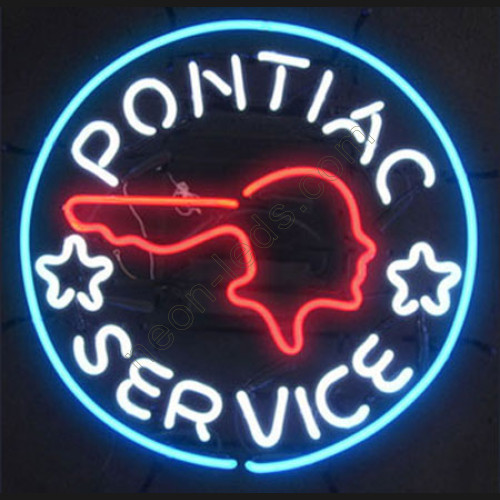 Indian Head Pontiac Service Neon Auto Sign-WL-AUN01