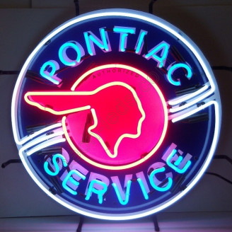 Red Indian Pontiac Service Neon Auto Sign