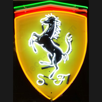 Ferrari neon auto sign with background