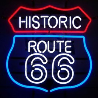 Historic Route 66 Neon Auto Sign