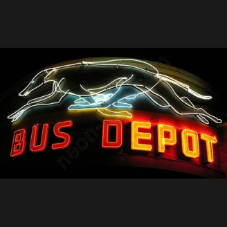 Bus Depot Neon Auto Sign