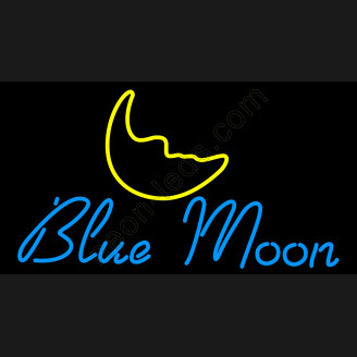 Blue moon italic neon beer sign