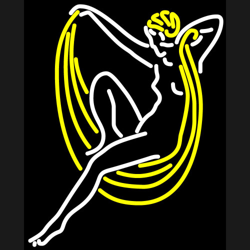 Blue moon lady art neon beer sign