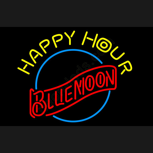 Happy hours.ue moon neon beer sign-WL-MN02