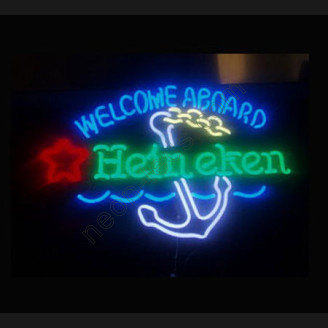 Heineken Welcome Aboard Nautical Neon Sign