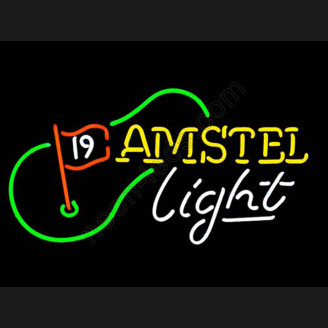 amstel light 19th hole golf neon sign